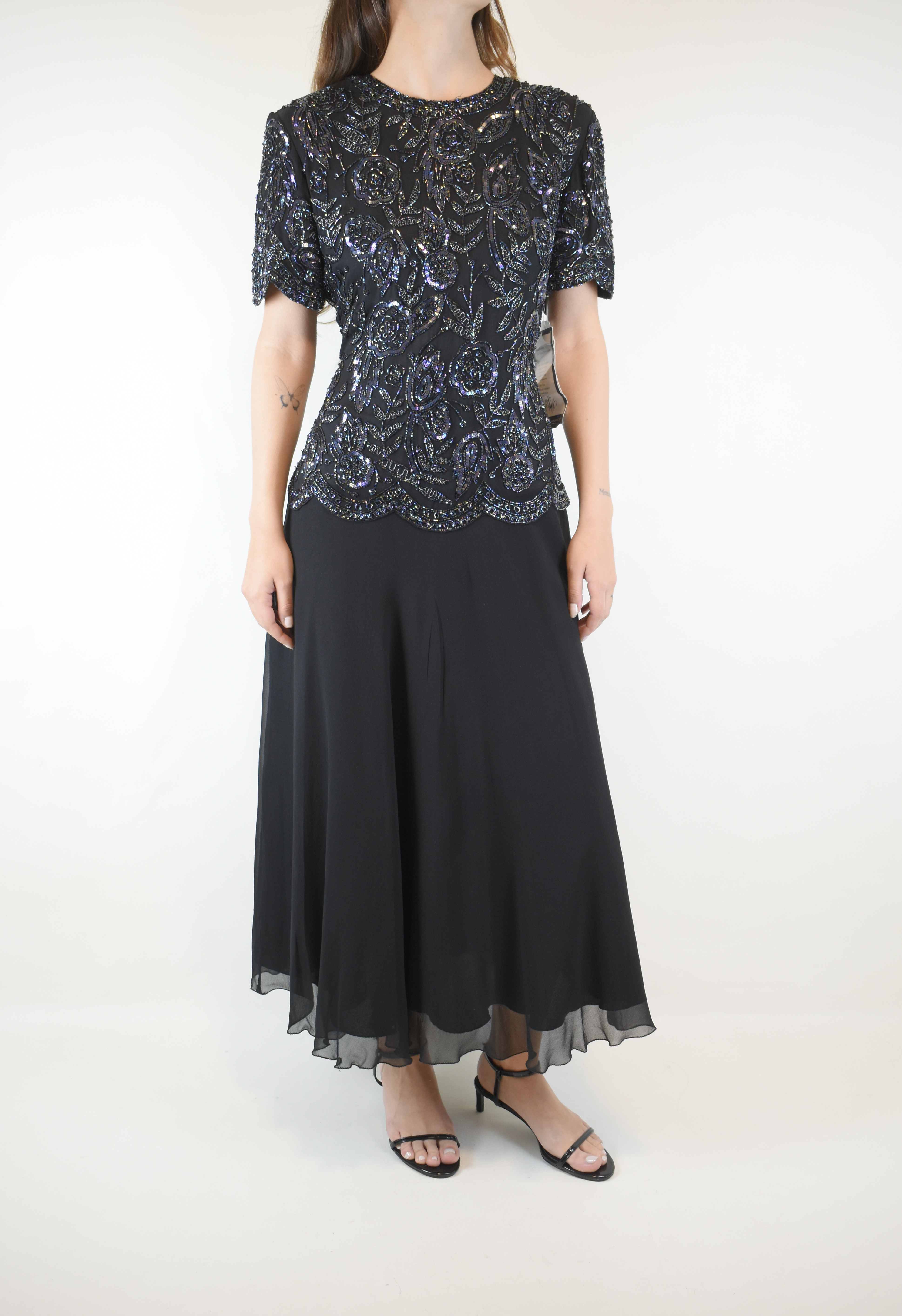 VESTIDO SEDA VINTAGE HECHO A MANO I M 1