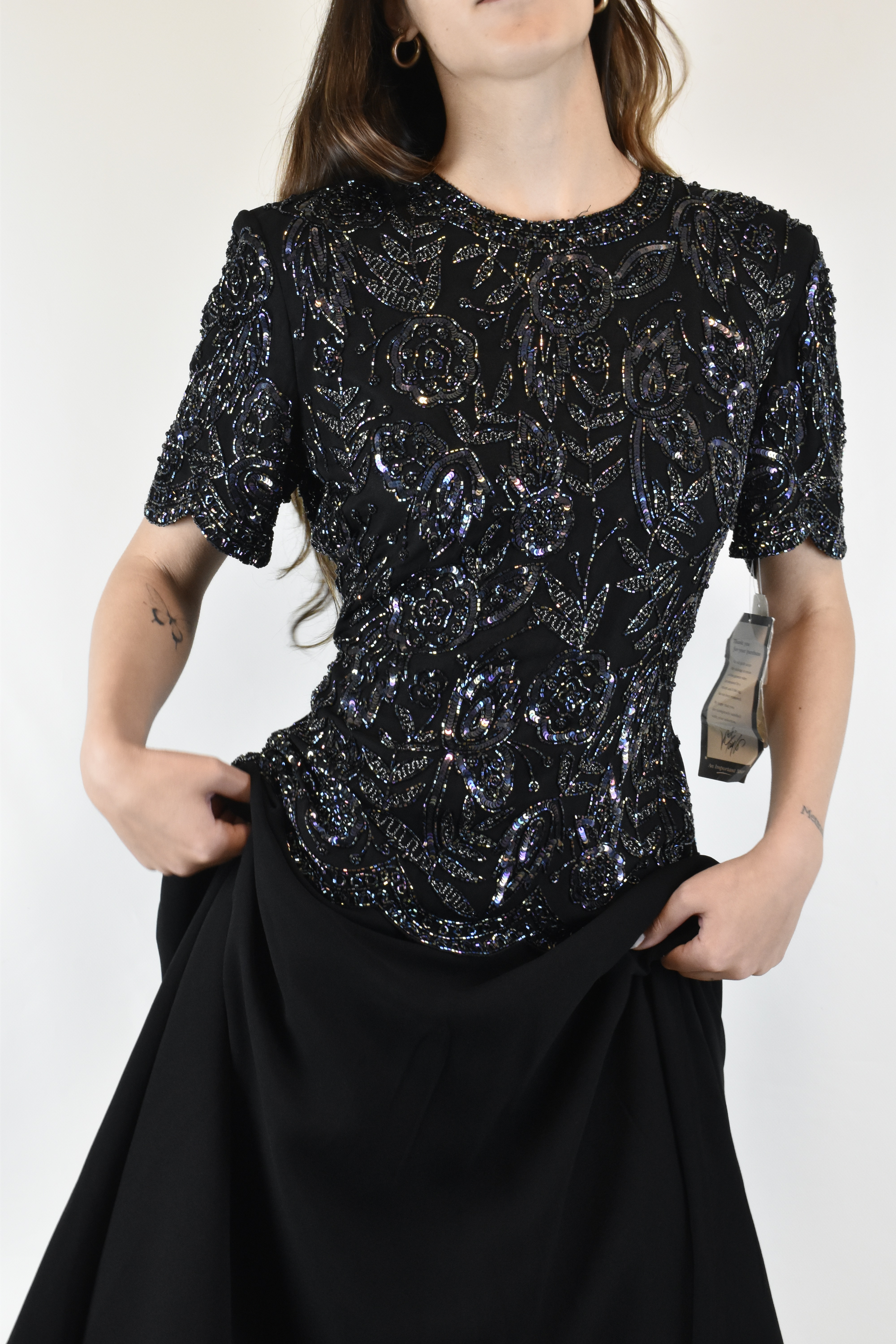 VESTIDO SEDA VINTAGE HECHO A MANO I M 5