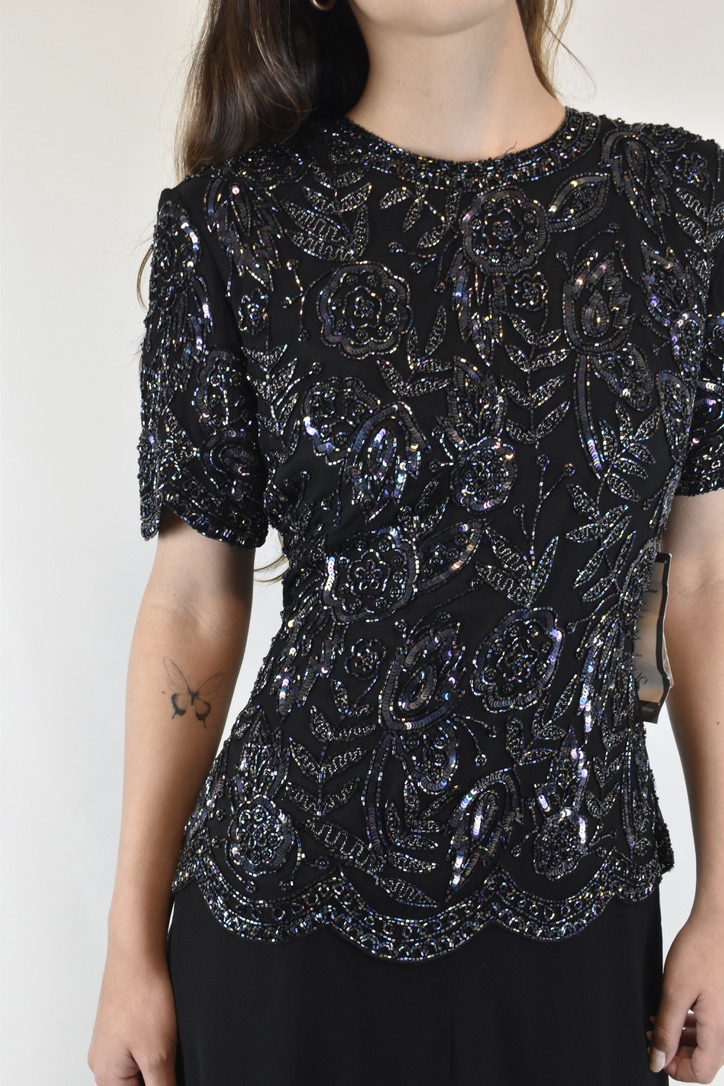 VESTIDO SEDA VINTAGE HECHO A MANO I M 7