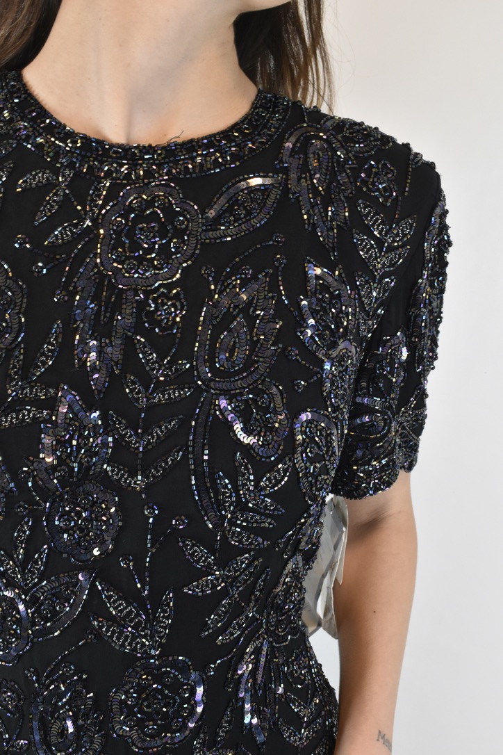 VESTIDO SEDA VINTAGE HECHO A MANO I M 8