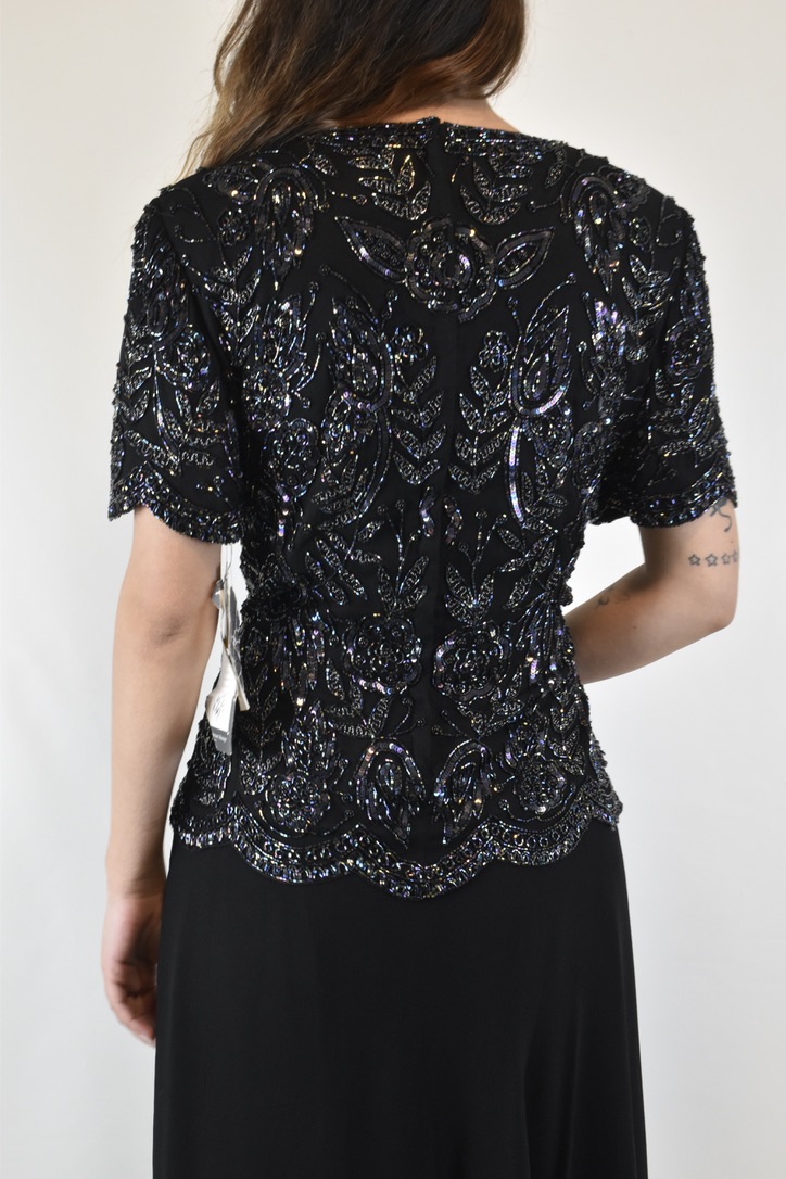 VESTIDO SEDA VINTAGE HECHO A MANO I M 11