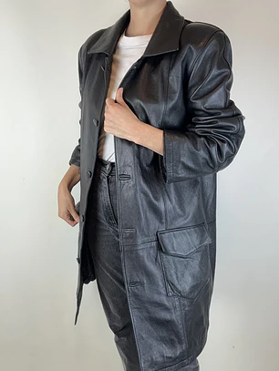 ABRIGO | VINTAGE | CUERO | L