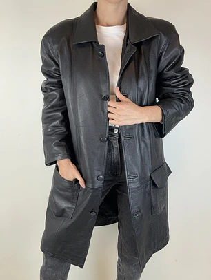 ABRIGO | VINTAGE | CUERO | L