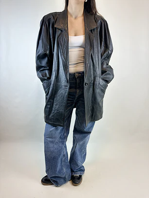 ABRIGO CUERO VINTAGE | L-XL