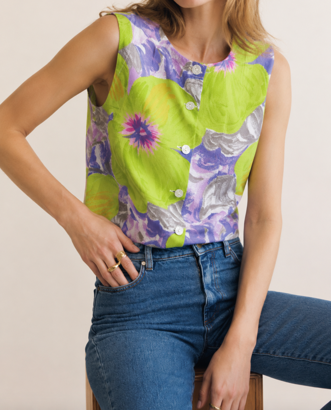 BLUSA FLORAL VINTAGE I S 1