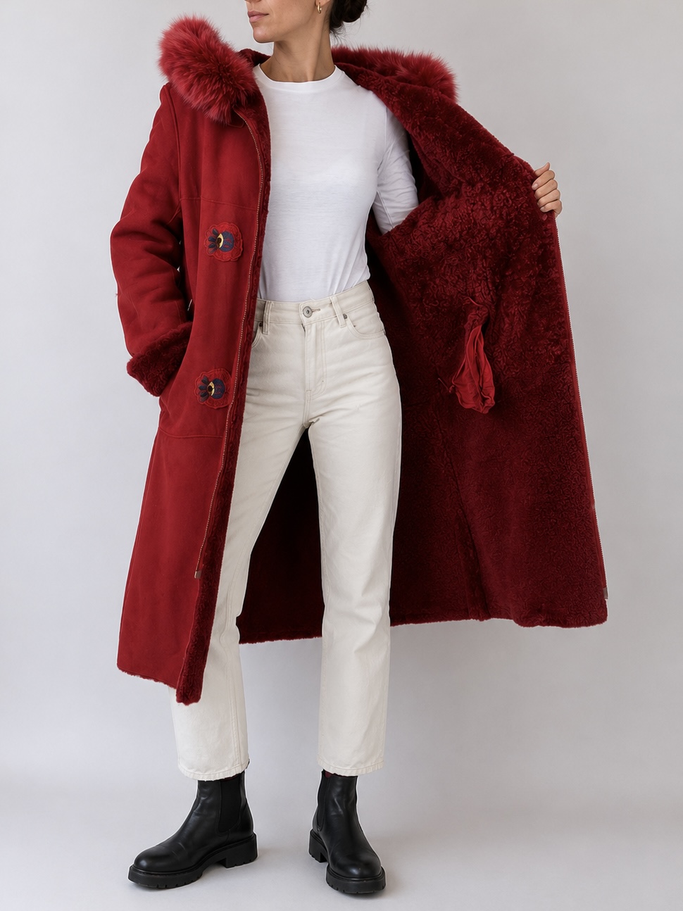 ABRIGO SHEARLING 100% CUERO Y LANA | L 3