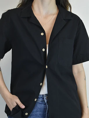 BLUSA NEGRA LINO | S