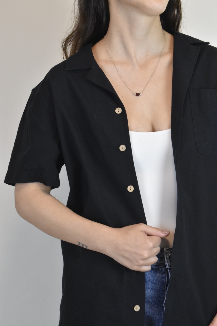 BLUSA NEGRA LINO | S 6
