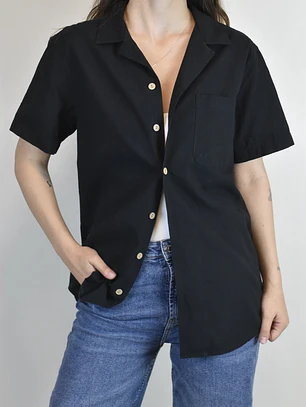 BLUSA NEGRA LINO | S
