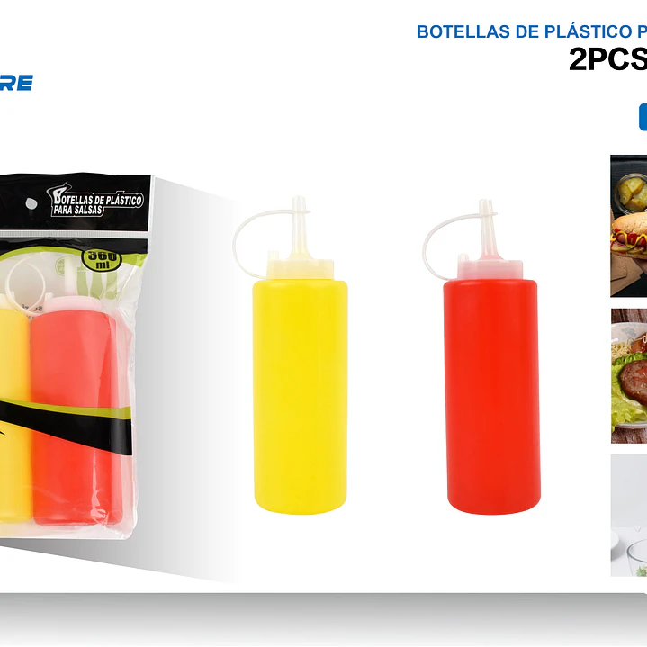 ENVASES PLASTICOS PARA SALSAS 2PCS 360ML 1