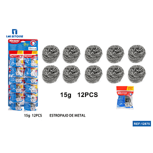 ESTROPAJO DE METAL 15G 12PCS