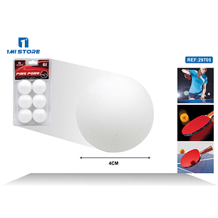 SET DE 6 PELOTAS PING PONG BLANCAS