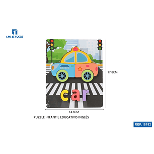 PUZZLE INFANTIL EDUCATIVO INGLÉS MADERA