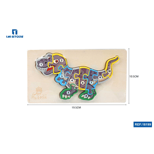 PUZZLE INFANTIL DINOSAURIO DE MADERA