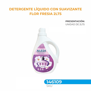 DETERGENTE LIQUIDO CON SUAVIZANTE FLOR FRESIA 2L