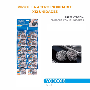 VIRUTILLA ACERO INOXIDABLE X12 UNID