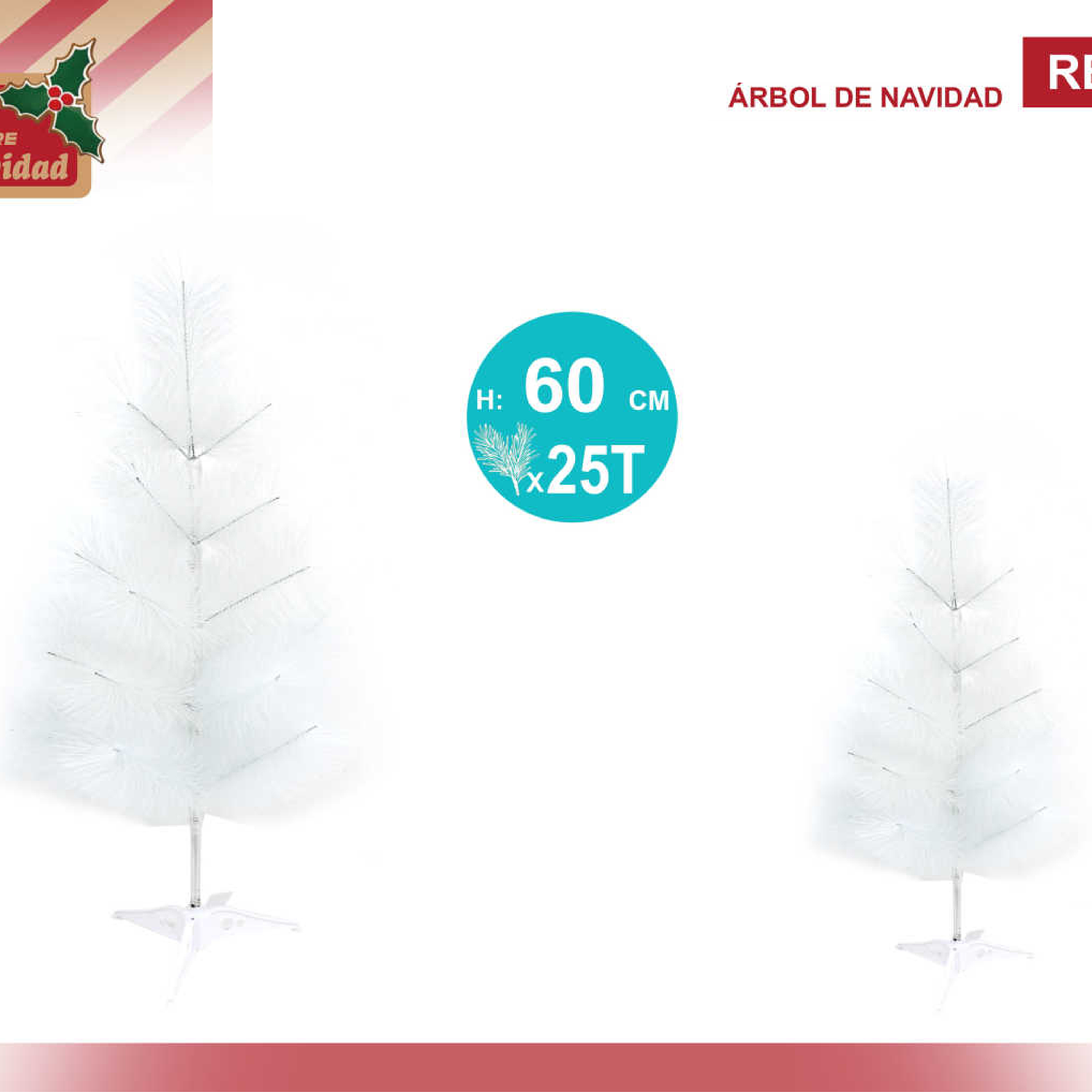 ÁRBOL DE NAVIDAD BLANCO 60CM