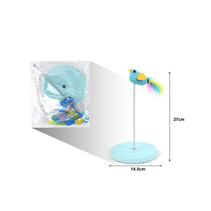 SOPORTE CON JUGUETE DE PAJARO PARA GATOS 14.5X27CM