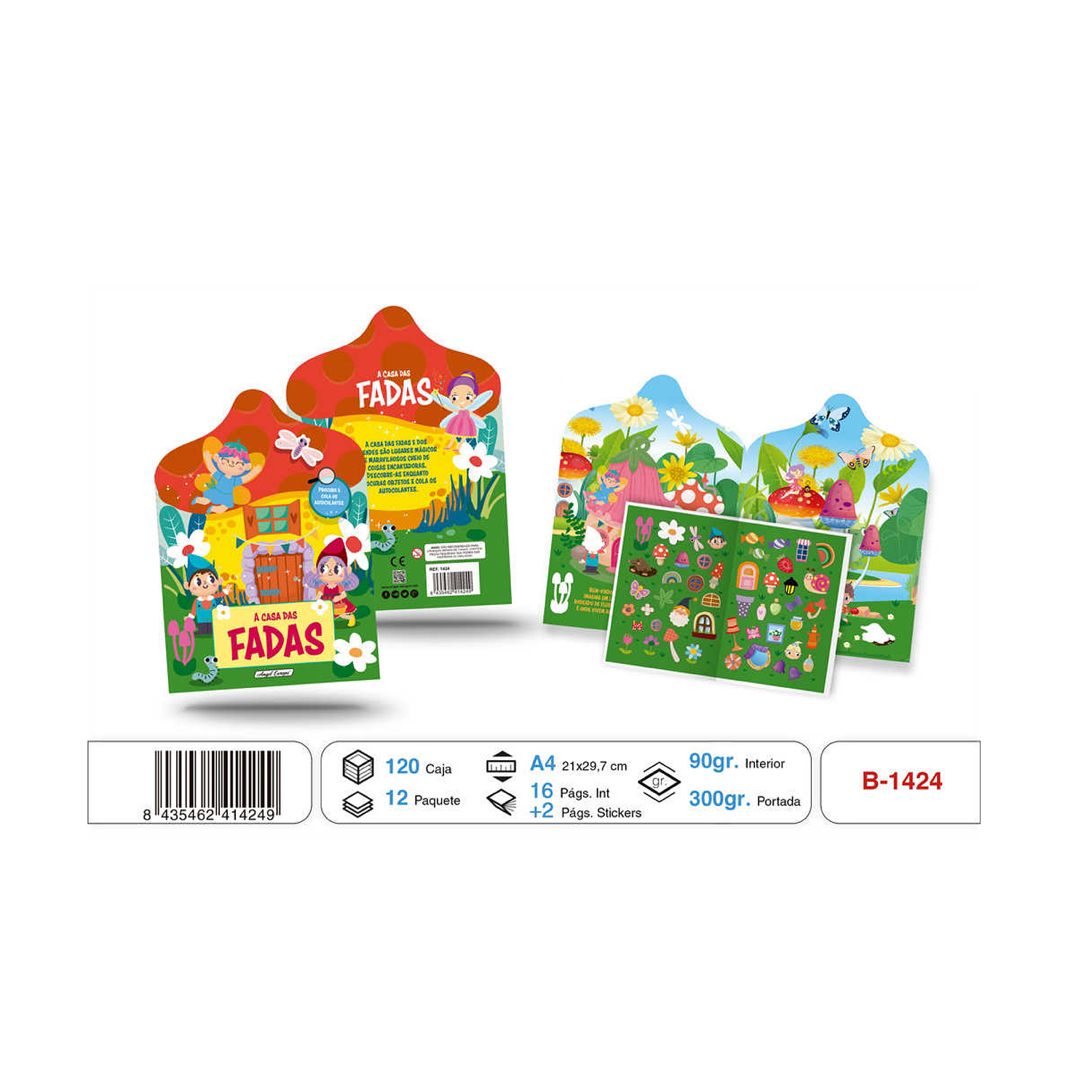 LIBRO PARA COLOREAR HADAS CON STICKERS 