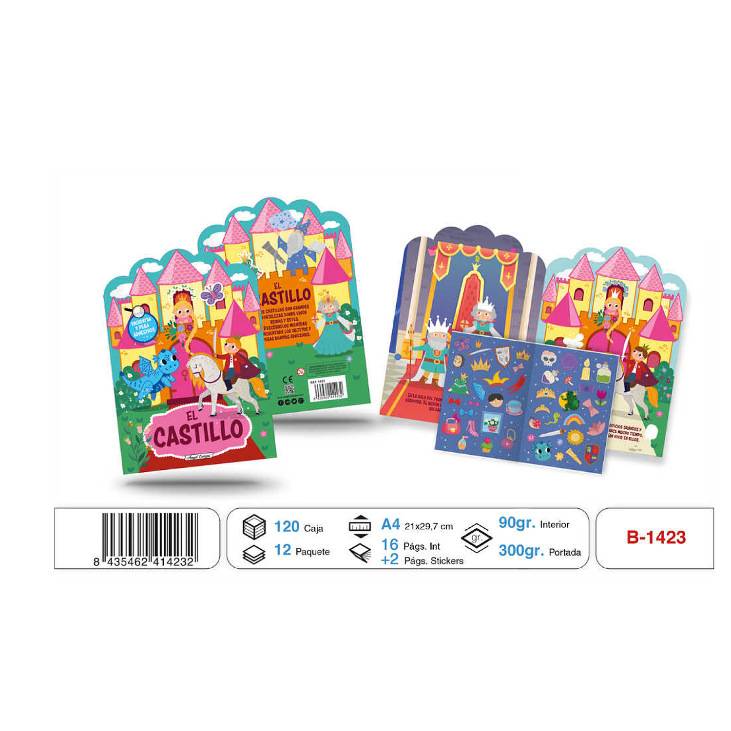 LIBRO PARA COLOREAR EL CASTILLO CON STICKERS