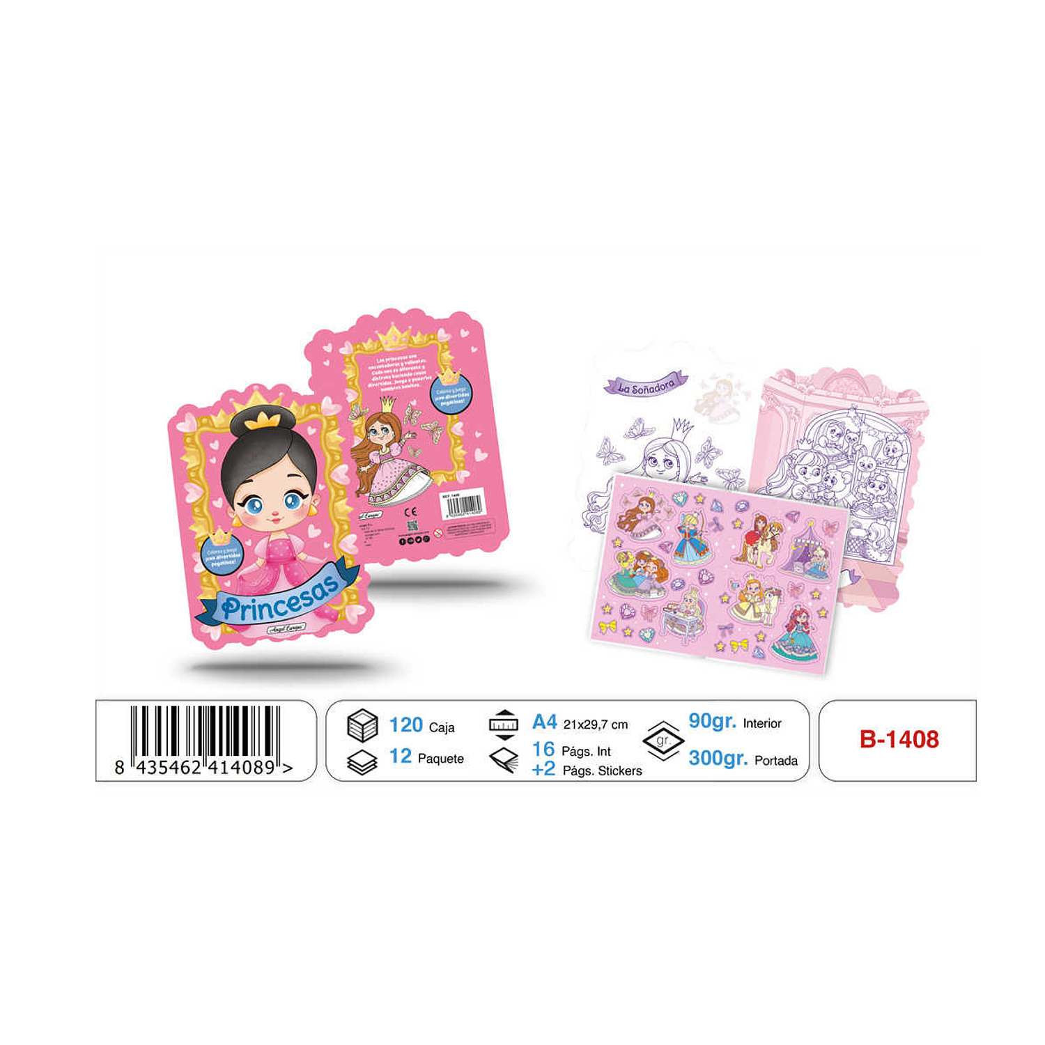 LIBRO PARA COLOREAR PRINCESAS CON STICKERS