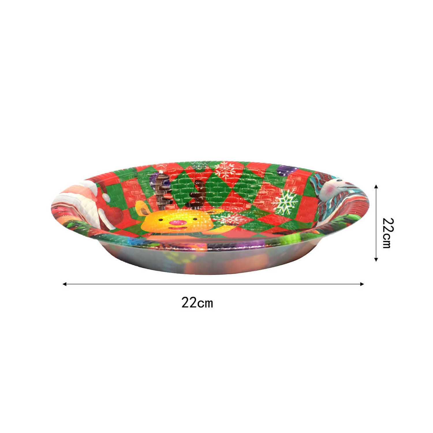 BANDEJA DE PLASTICO DE NAVIDAD 22X22CM