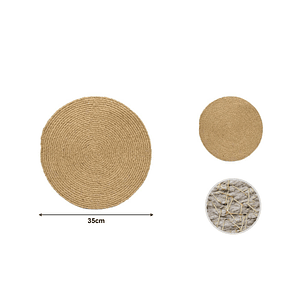 MANTEL INDIVIDUAL DE MIMBRE REDONDO 35CM 