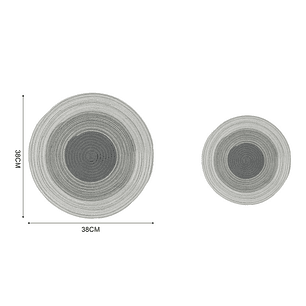 MANTEL INDIVIDUAL REDONDO TONOS GRISES 38CM