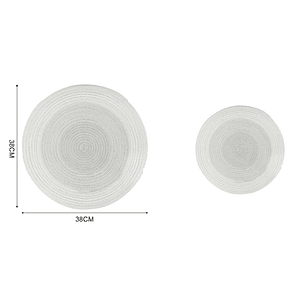 MANTEL INDIVIDUAL REDONDO TONOS GRISES CLAROS 38CM