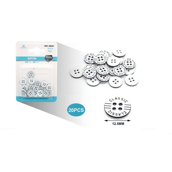 BOTÓN 12.5MM 20PCS 1