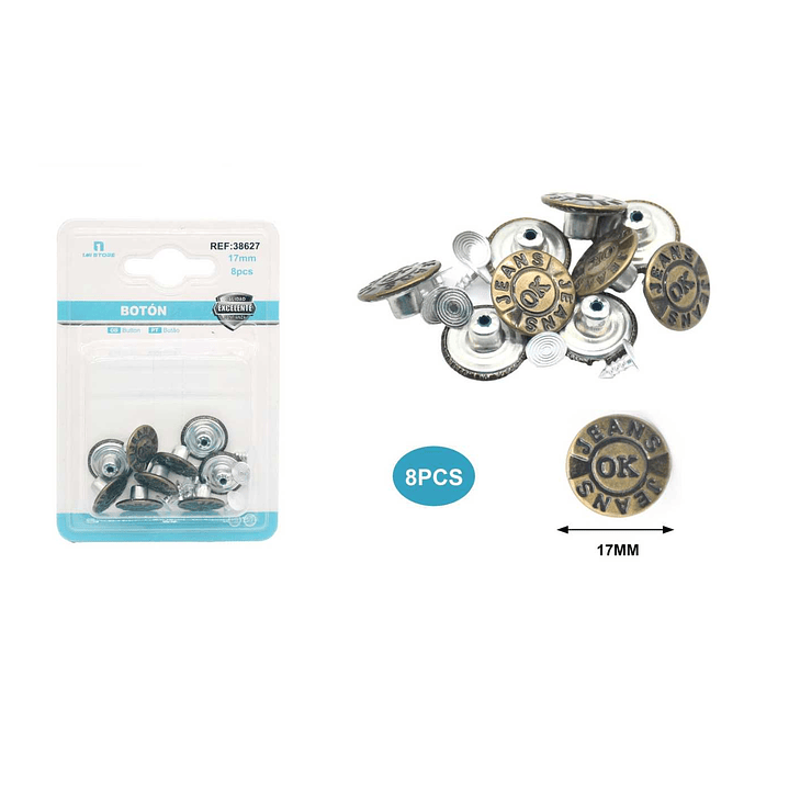 BOTÓN MEZCLILLA 8PCS 17MM 1