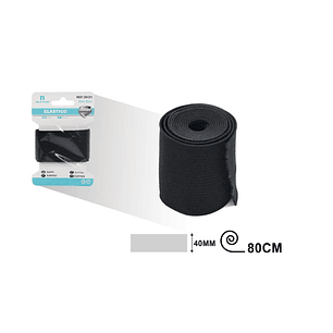 ELÁSTICO NEGRO 80CM X 40MM