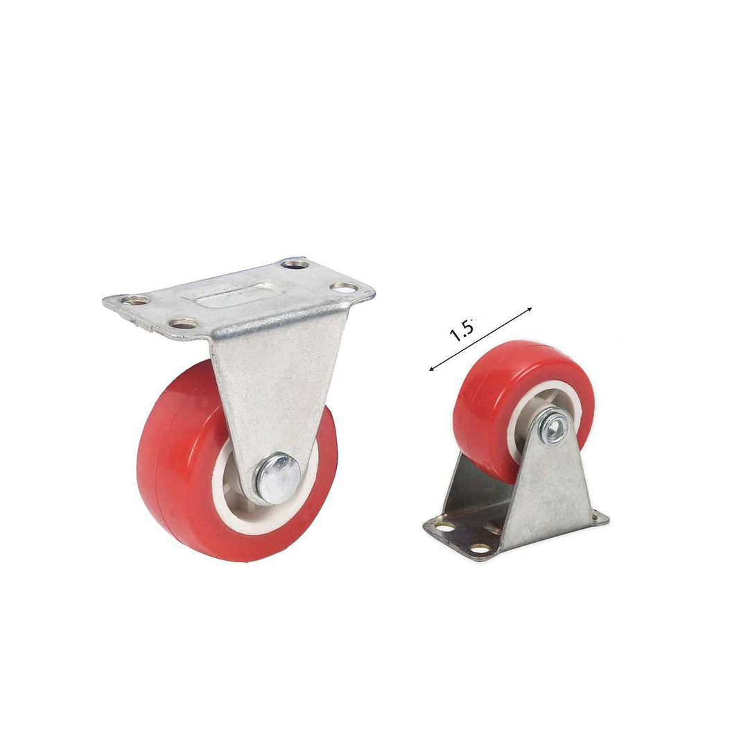 RUEDA ROJA CON PLACA FIJA  1