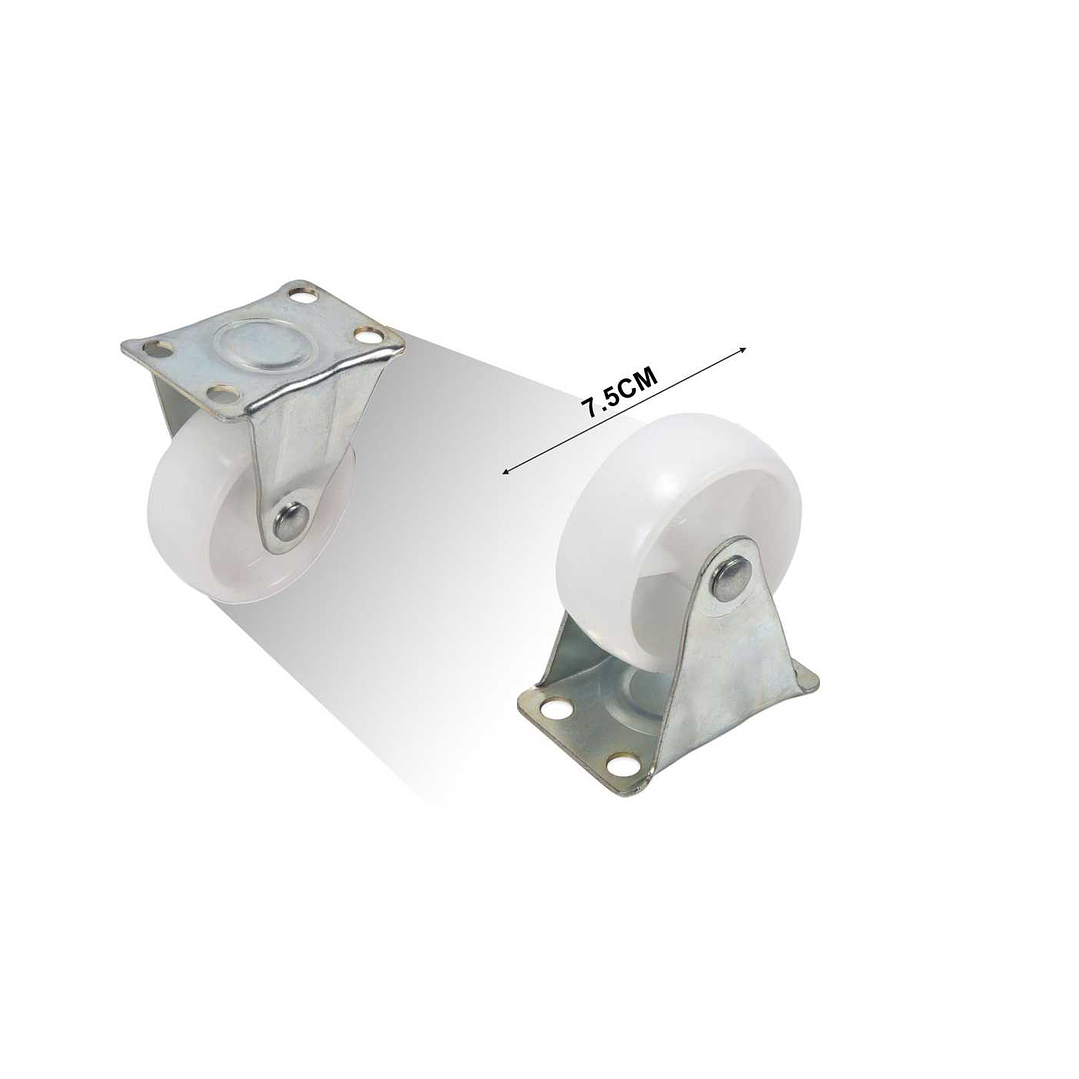 RUEDA BLANCA CON PLACA FIJA 5