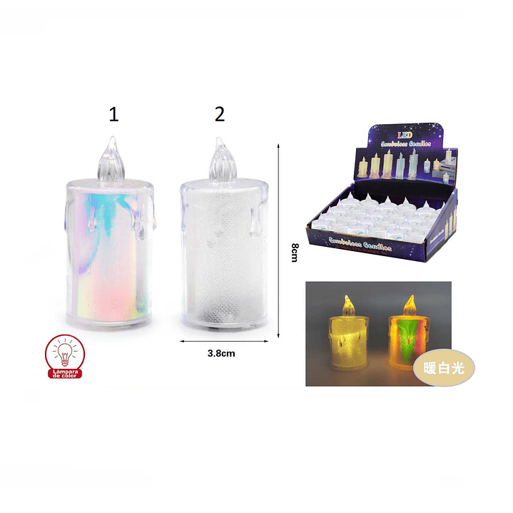 VELA ELÉCTRICA DECORATIVA 8CM 1