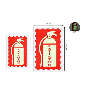 LETRERO DE PVC ADHESIVO EXTINTOR 30X20CM