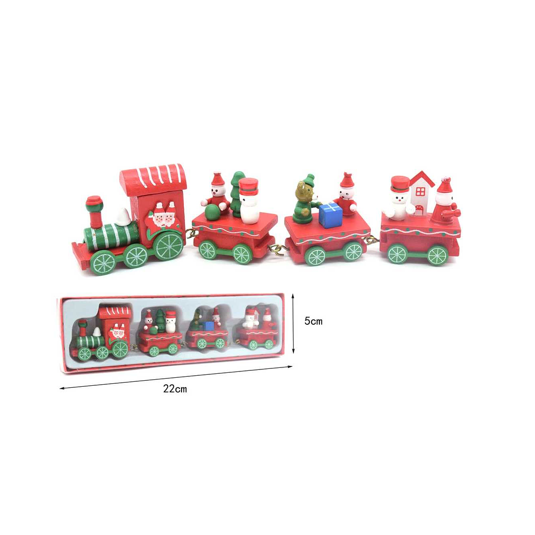 TREN DE MADERA NAVIDAD DECORACIÓN 22CM 1