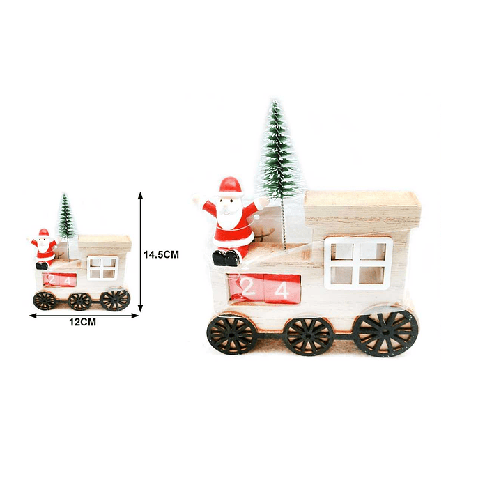 CALENDARIO ADORNO DE MADERA DECORATIVO NAVIDAD 14.5CM 1