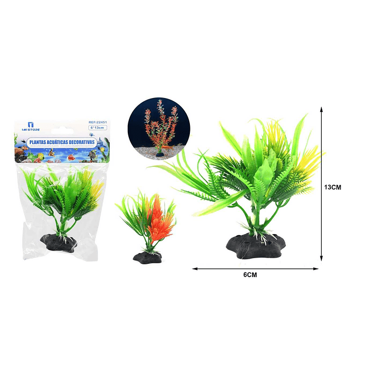 PLANTA ACUATICA DECORATIVA 6X13 CM 1