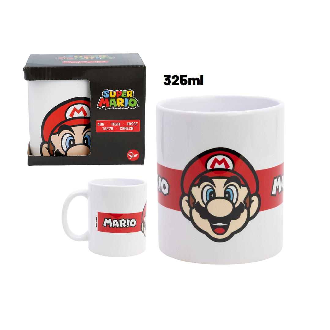 TAZA CERAMICA 325ML EN CAJA REGALO SUPER MARIO 1