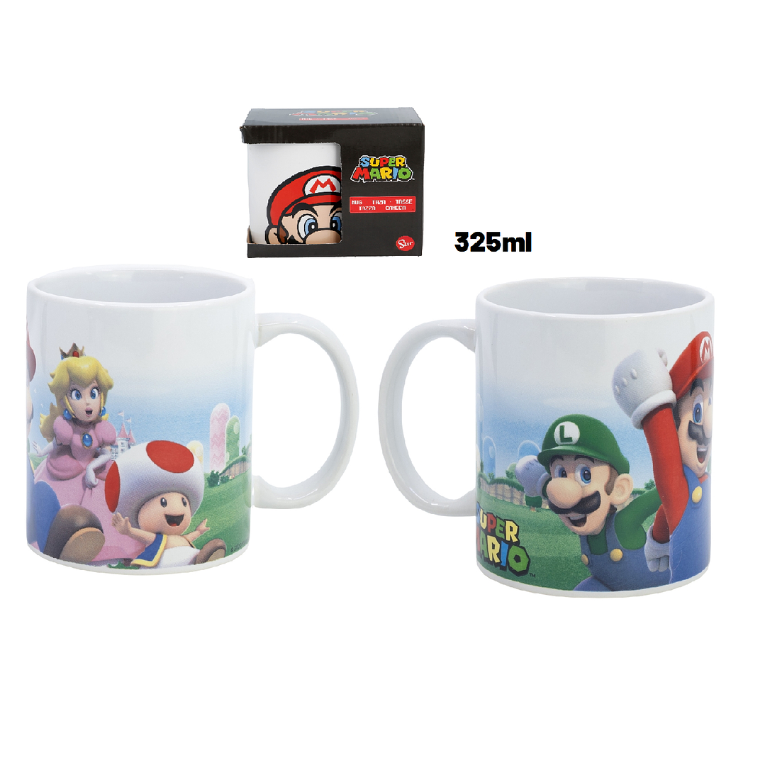 TAZA CERAMICA 325ML EN CAJA REGALO SUPER MARIO  1