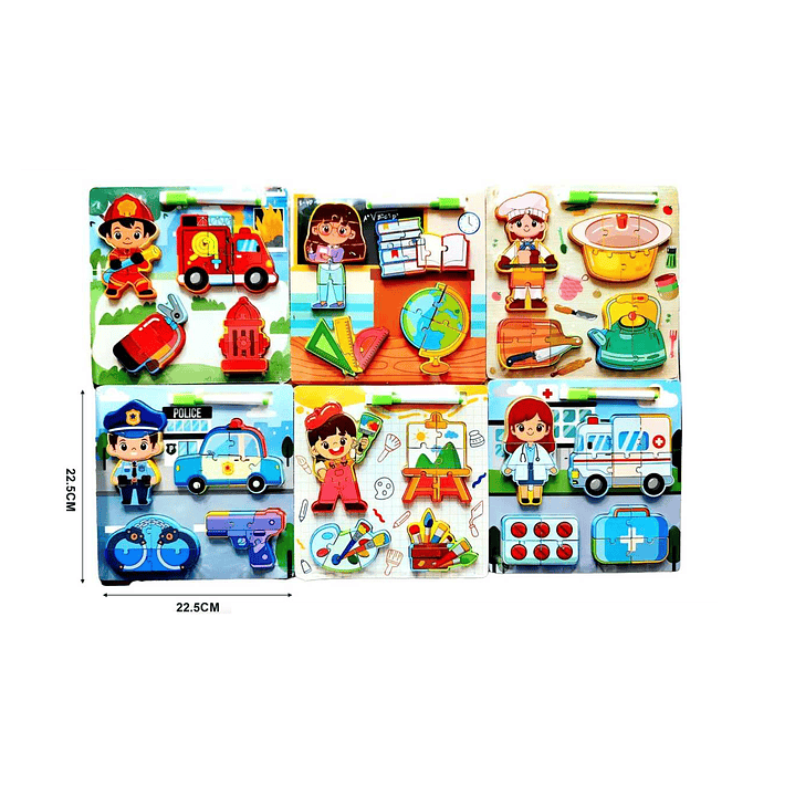 PUZZLE DE MADERA PROFESIONES 22.5CM 1