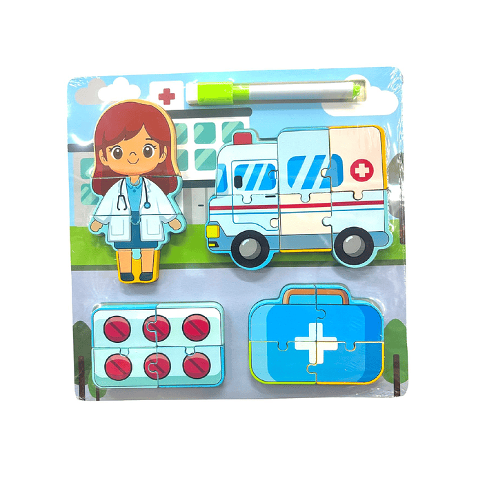 PUZZLE DE MADERA PROFESIONES 22.5CM 7