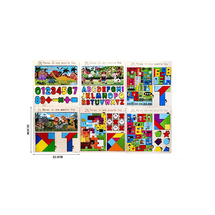 PUZZLE DE MADERA DIDACTICOS PARA NIÑOS 22.3CM 1