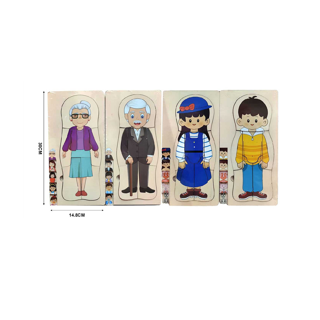 PUZZLE DE MADERA PARTES DEL CUERPO HUMANO 14.8X30CM 1