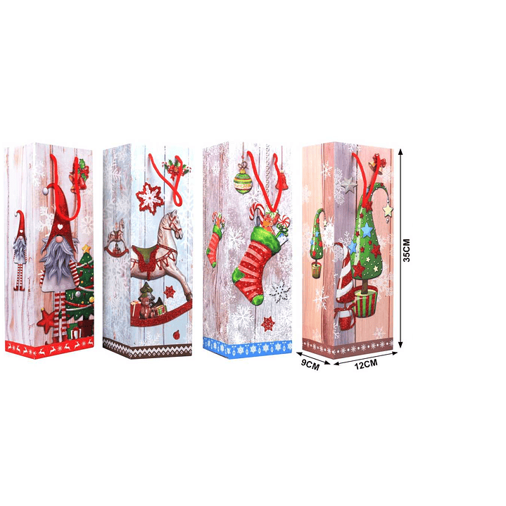 BOLSA DE REGALO BOTELLA DE VINO 12X35CM 1