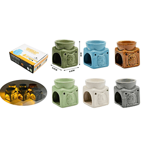 DIFUSOR QUEMADOR DE CERÁMICA PARA ACEITES DE AROMATERAPIA 8X6.6CM