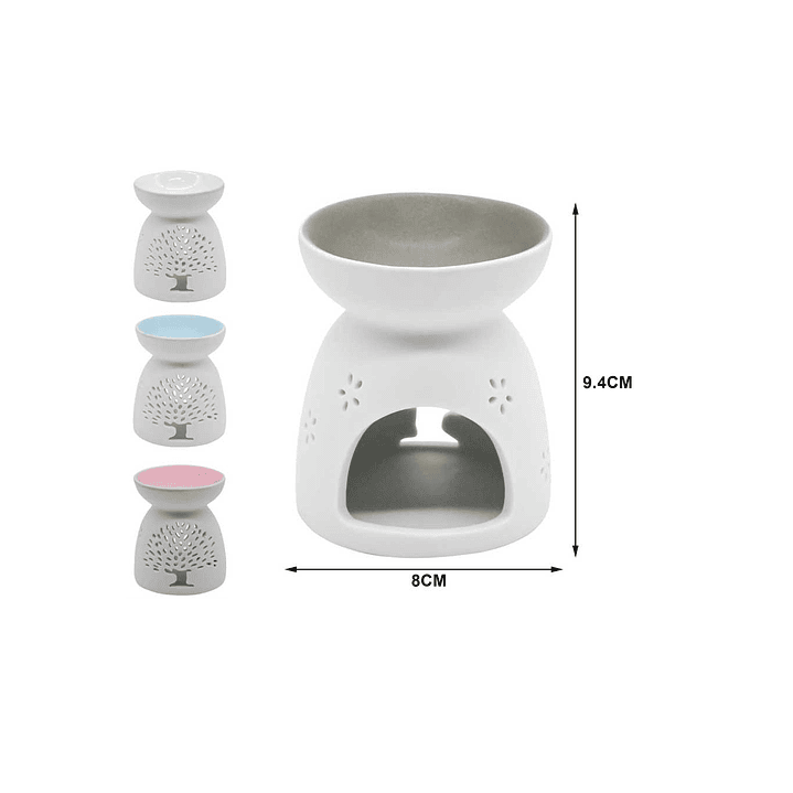 DIFUSOR QUEMADOR DE CERÁMICA PARA ACEITES DE AROMATERAPIA 8X9.4CM 1