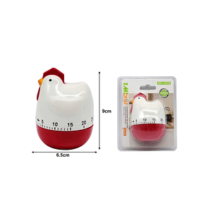 TEMPORIZADOR DE COCINA FORMA DE GALLINA 9X6.5CM