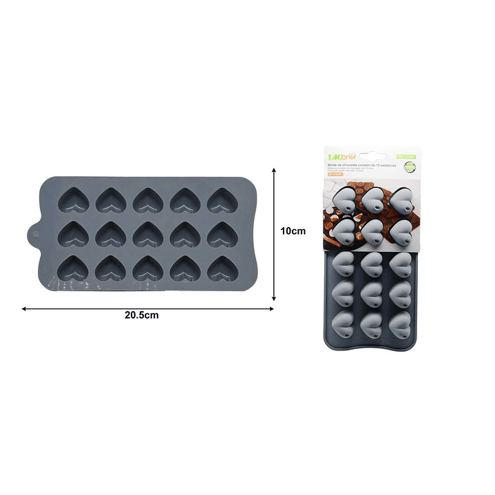 MOLDE DE SILICONA PEQUEÑO CORAZON 10CM 1